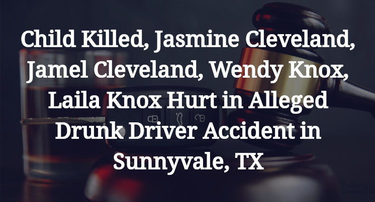 Jasmine Cleveland, Jamel Cleveland, Wendy Knox, Laila Knox Alleged Drunk Driver Accident Sunnyvale, TX