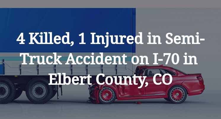 Semi-Truck Accident on I-70 in Elbert County, CO
